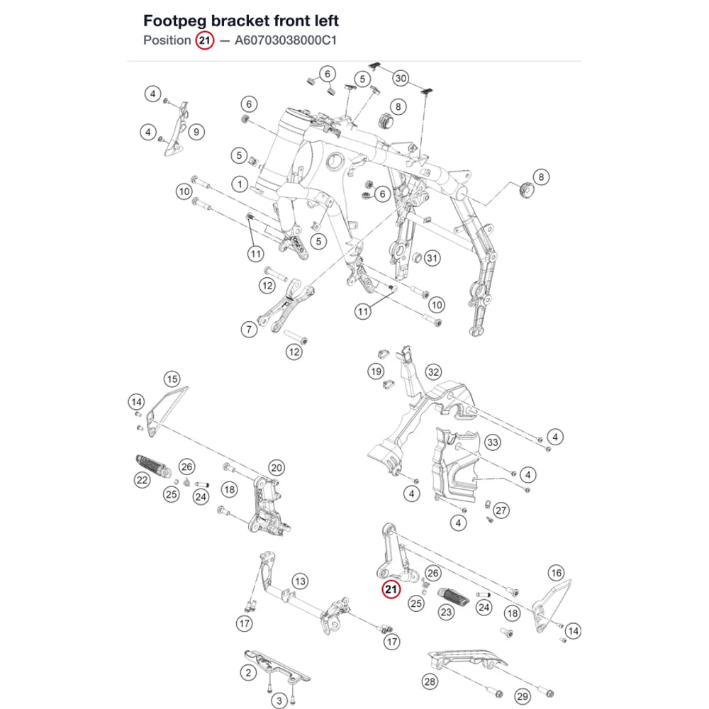 Footpeg bracket front left