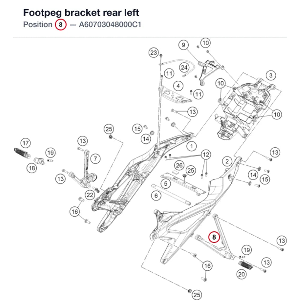 Footpeg bracket rear left