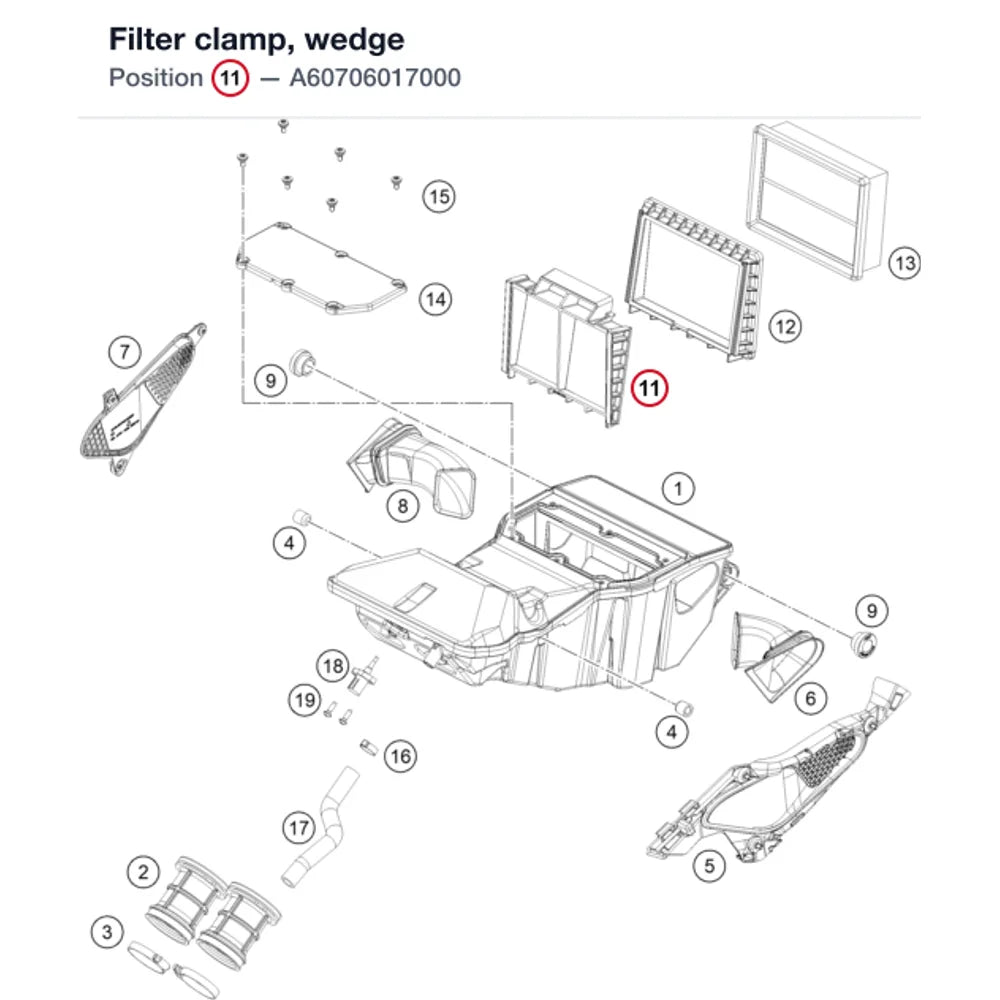 Filter clamp, wedge