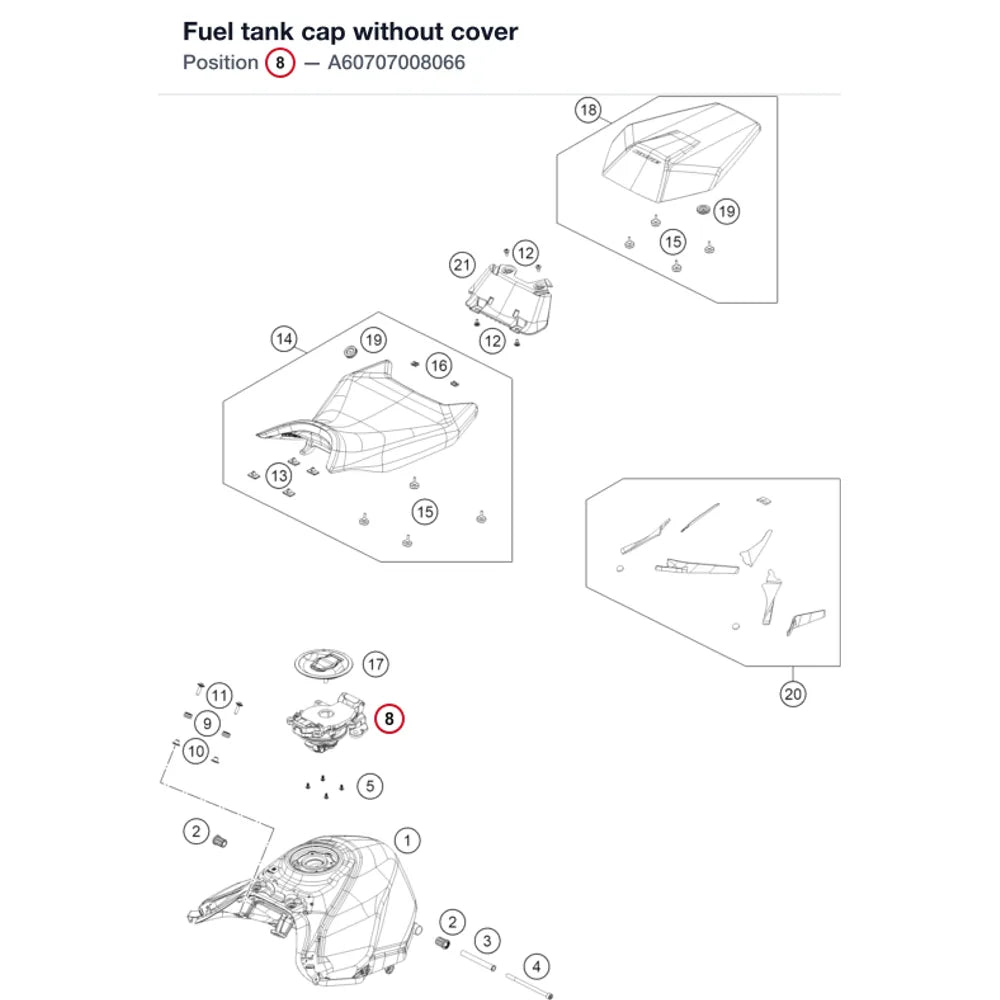 Fuel tank cap without cover