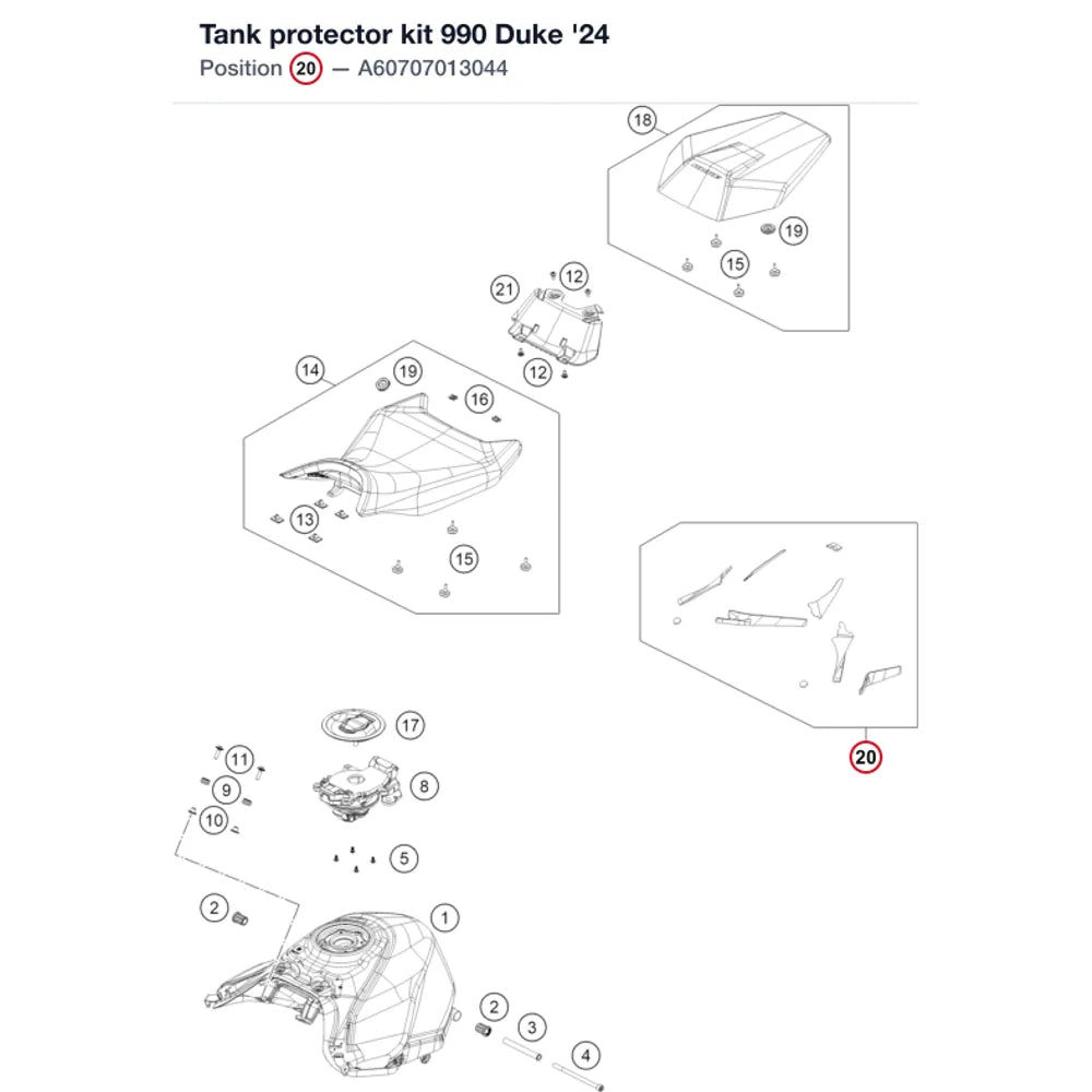 Tank protector kit 990 Duke '24         