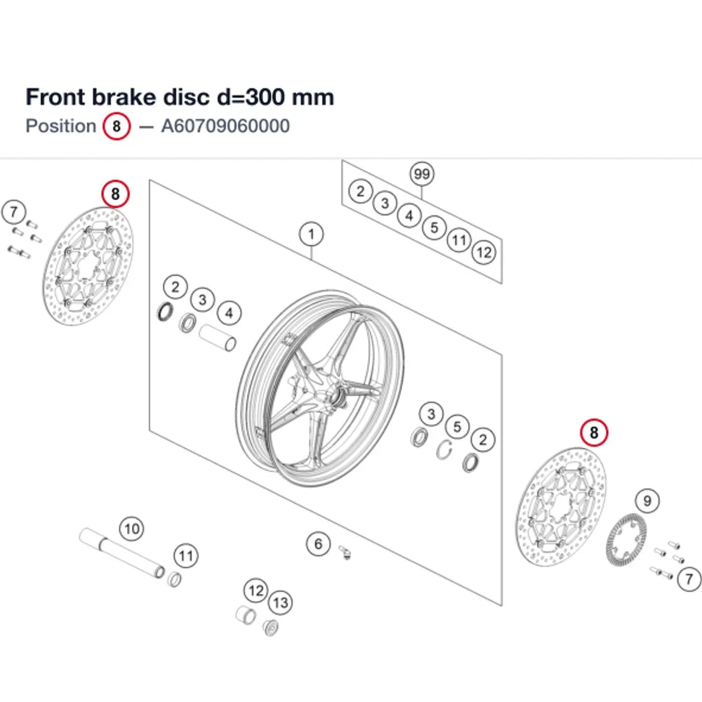 Front brake disc d=300 mm