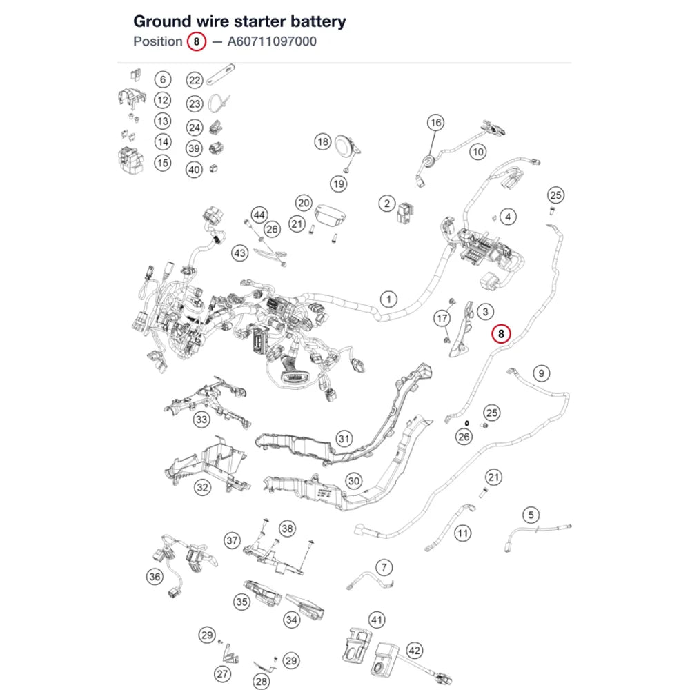 Ground wire starter battery