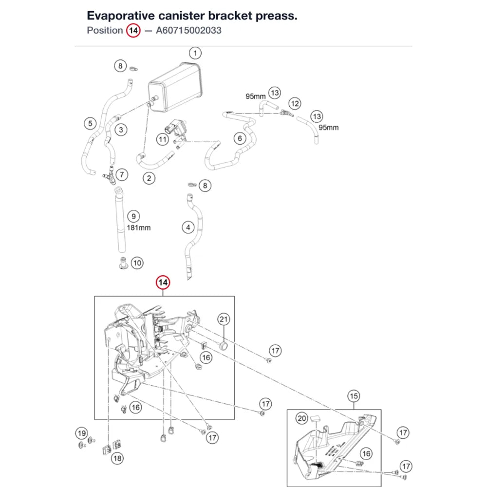 Evaporative canister bracket preass.