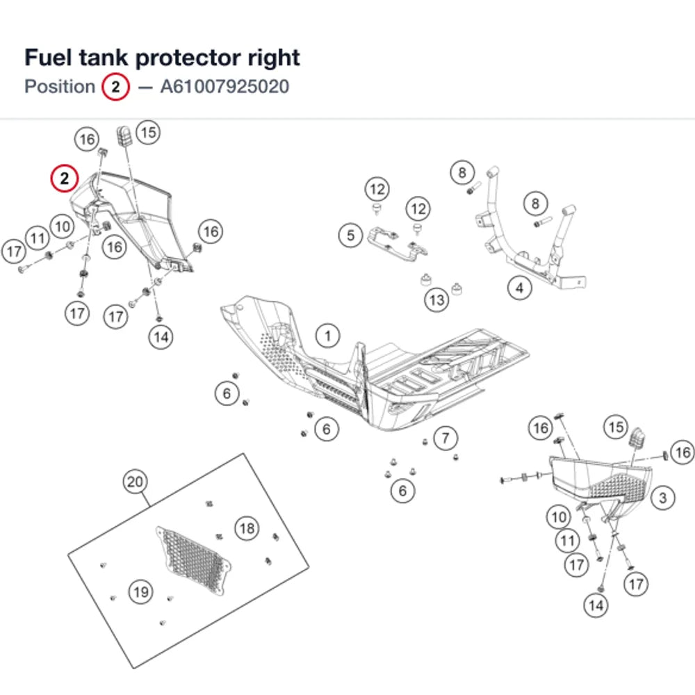 Fuel tank protector right