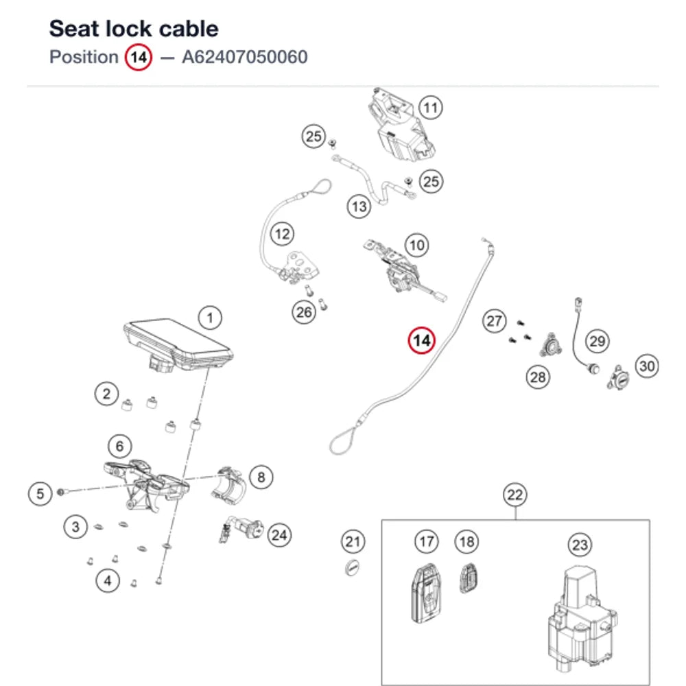 Seat lock cable