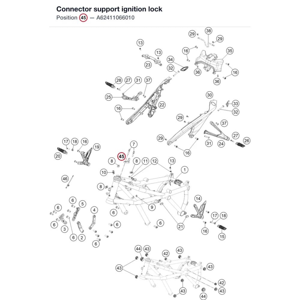 Connector support ignition lock