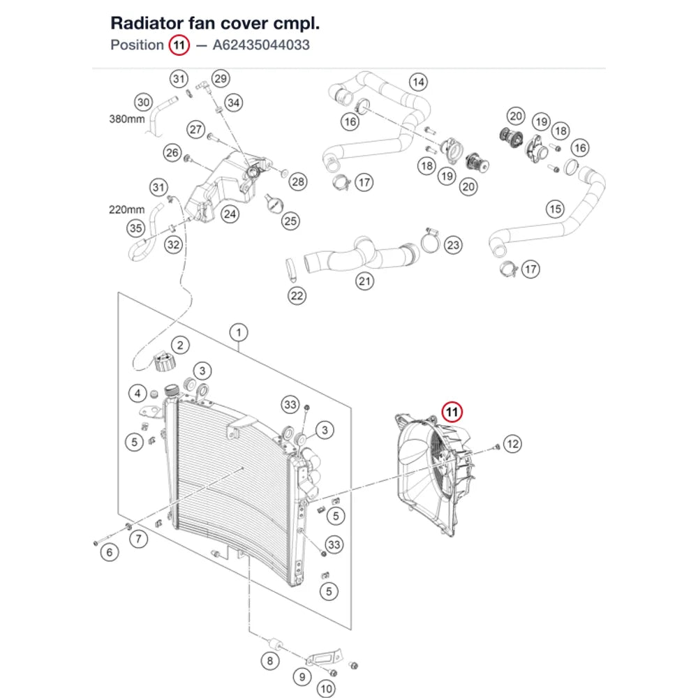 Radiator fan cover cmpl.
