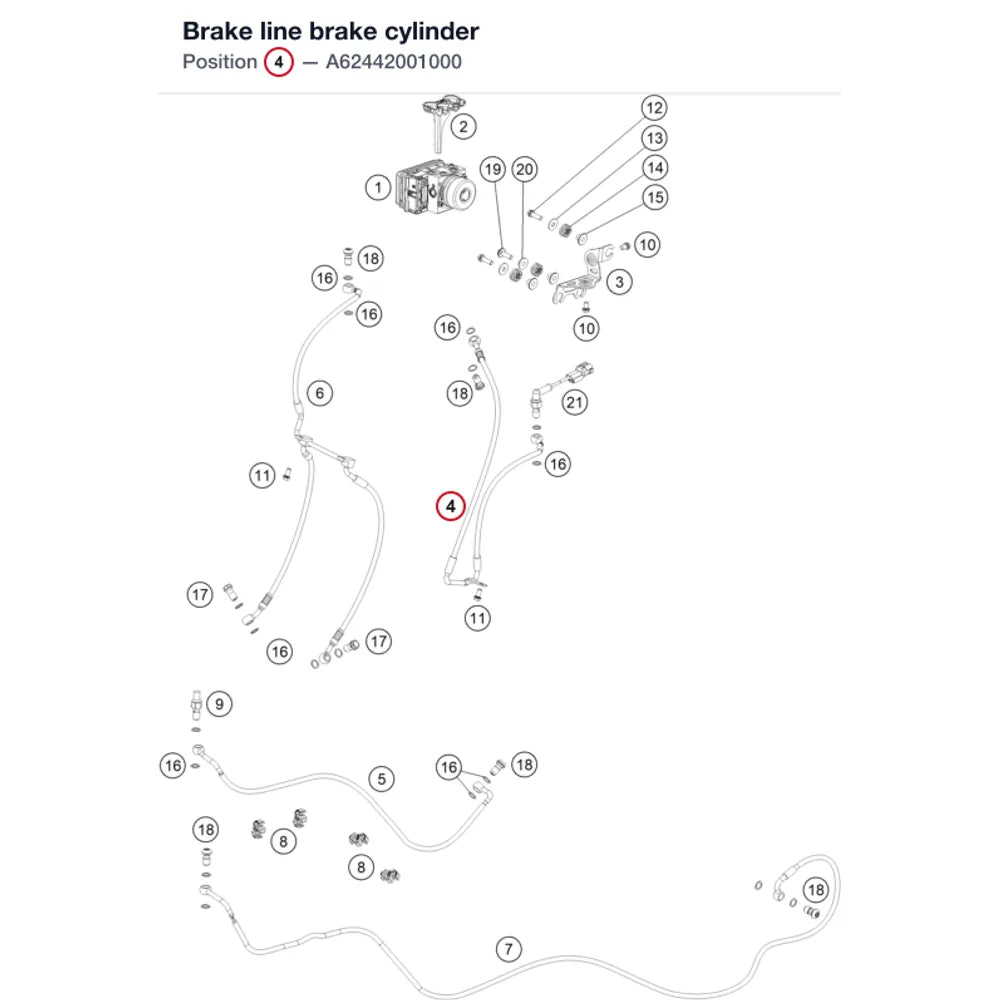 Brake line brake cylinder