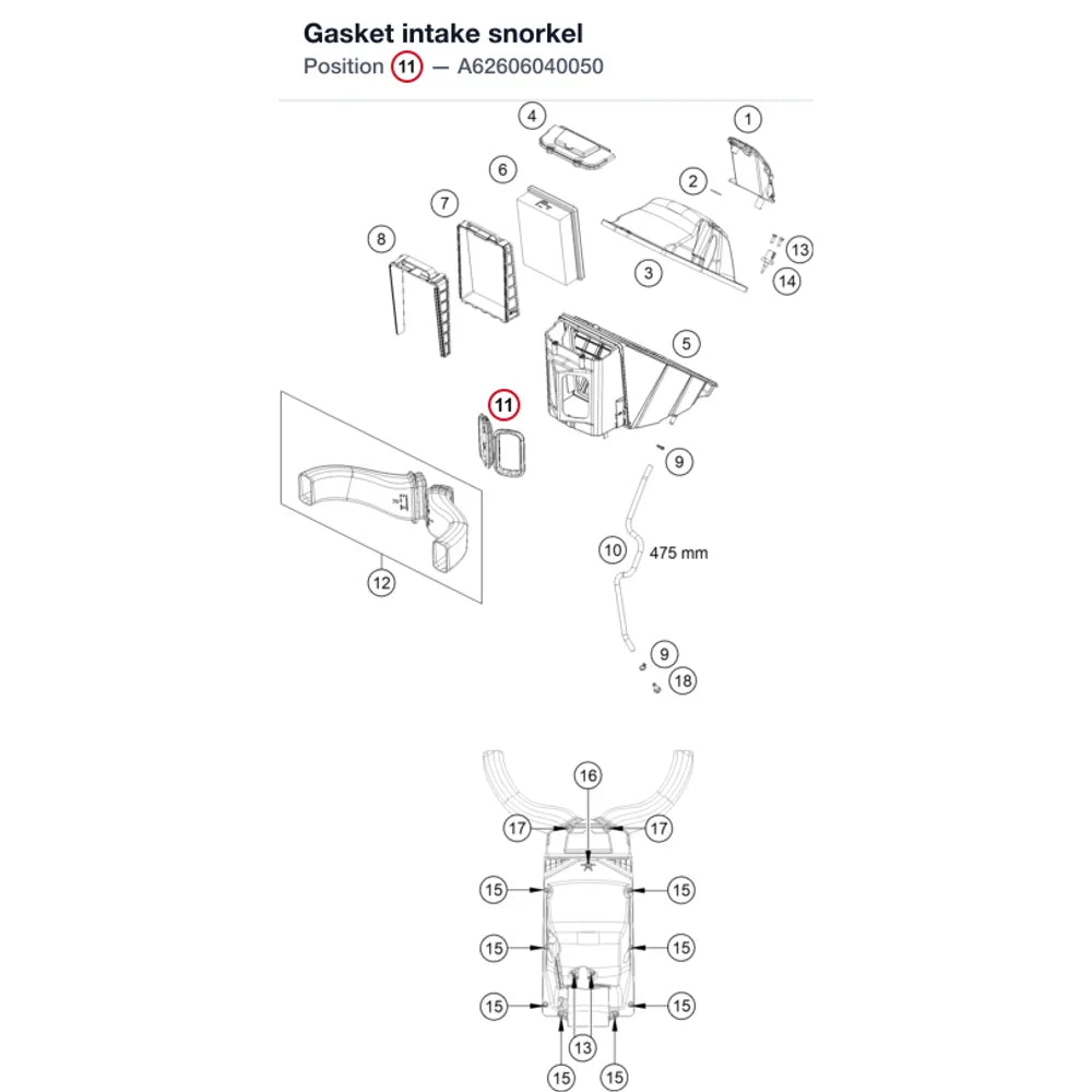 Gasket intake snorkel