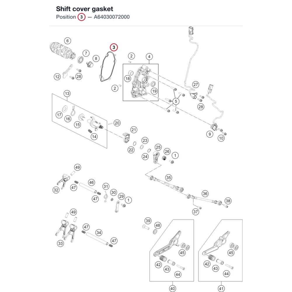 Shift cover gasket