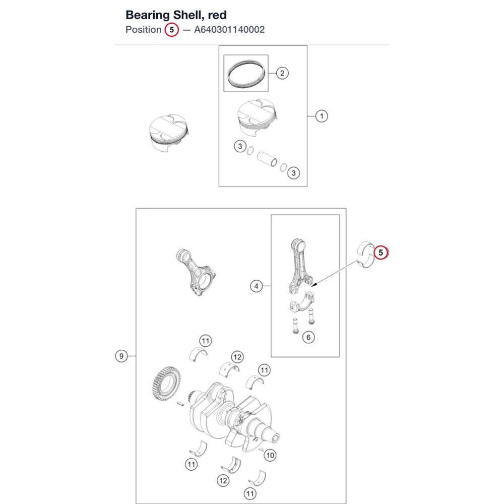 Bearing Shell, red