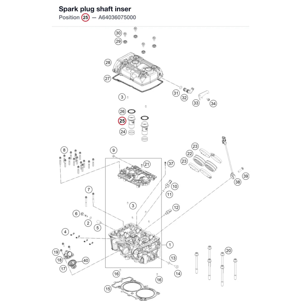 Spark plug shaft inser