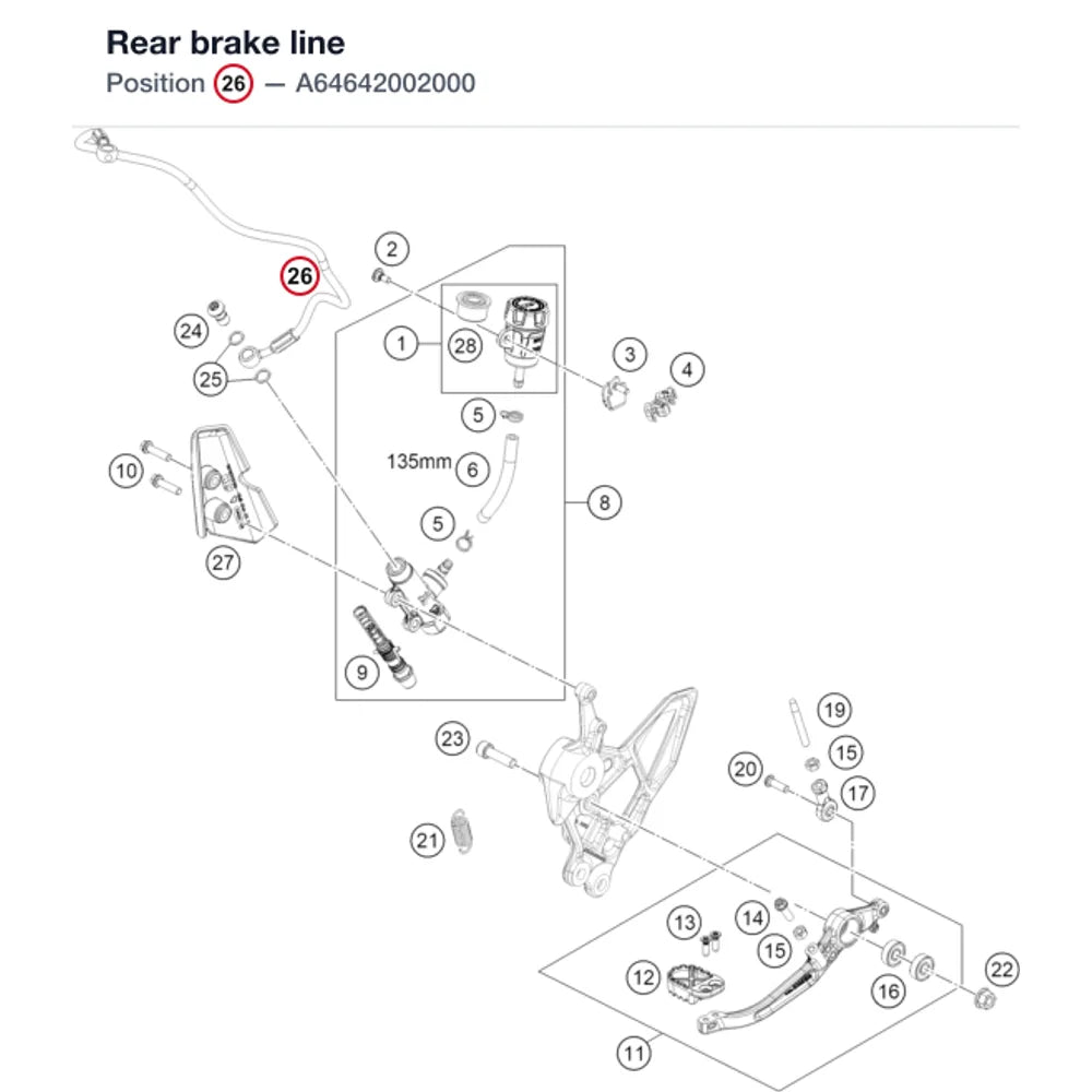 Rear brake line