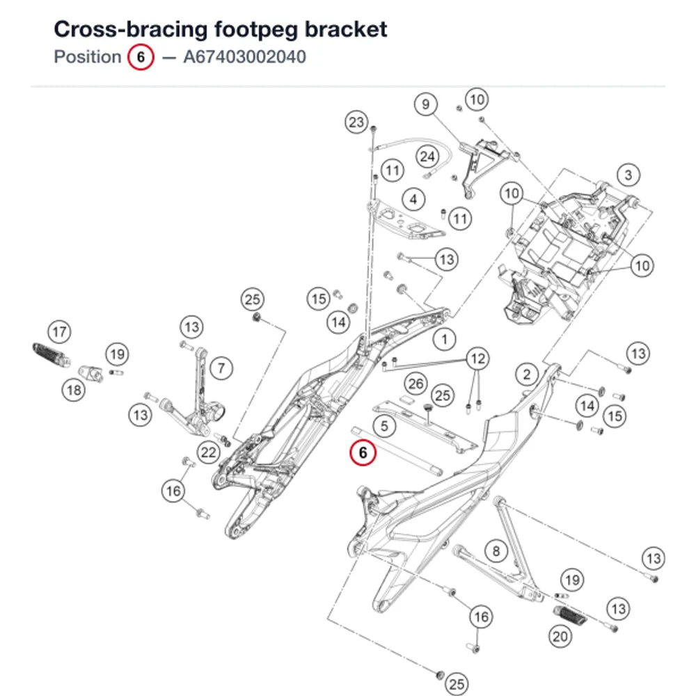 Cross-bracing footpeg bracket