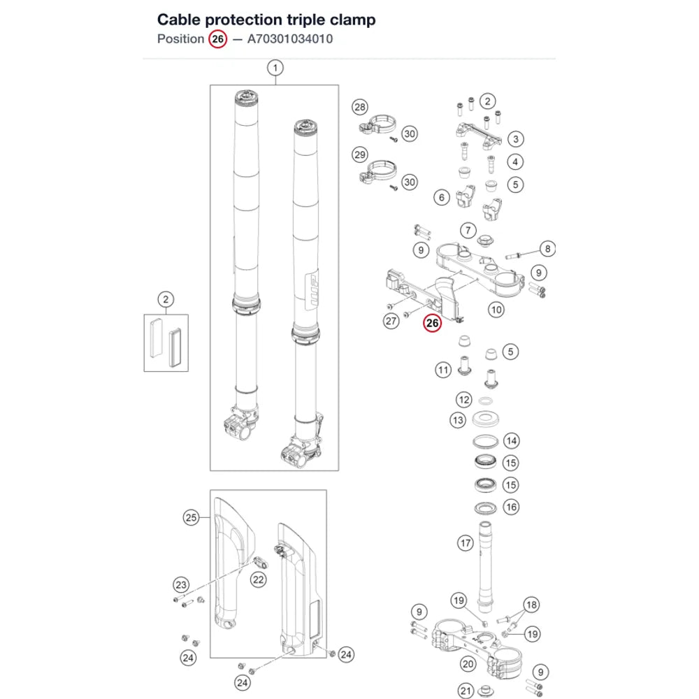 Cable protection triple clamp