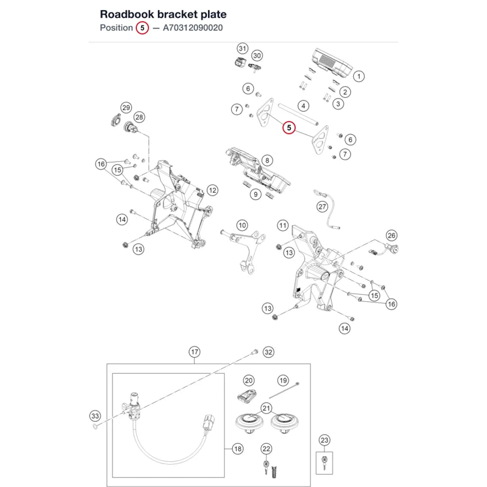 Roadbook bracket plate