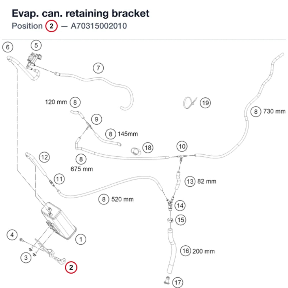 Evap. can. retaining bracket