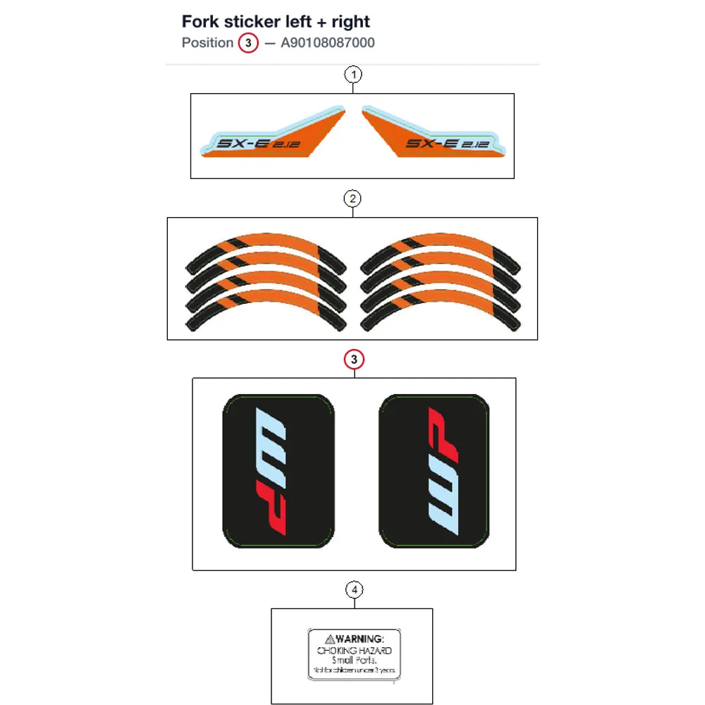 Fork sticker left + right