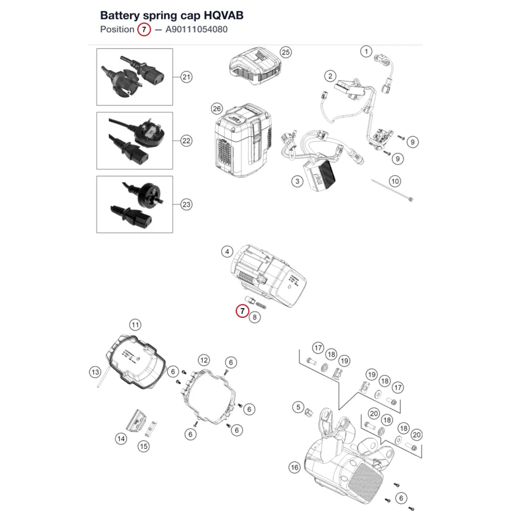 Battery spring cap HQVAB