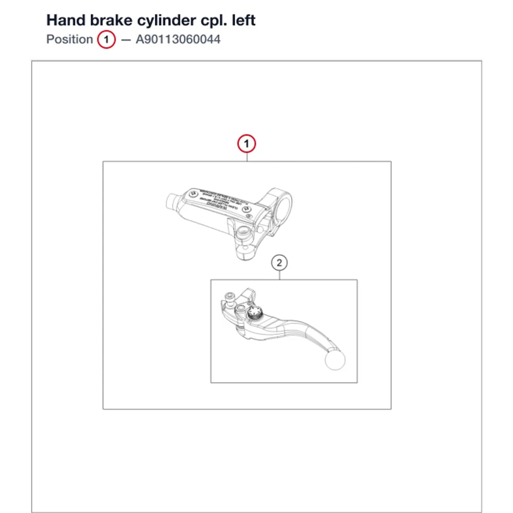 Hand brake cylinder cpl. left