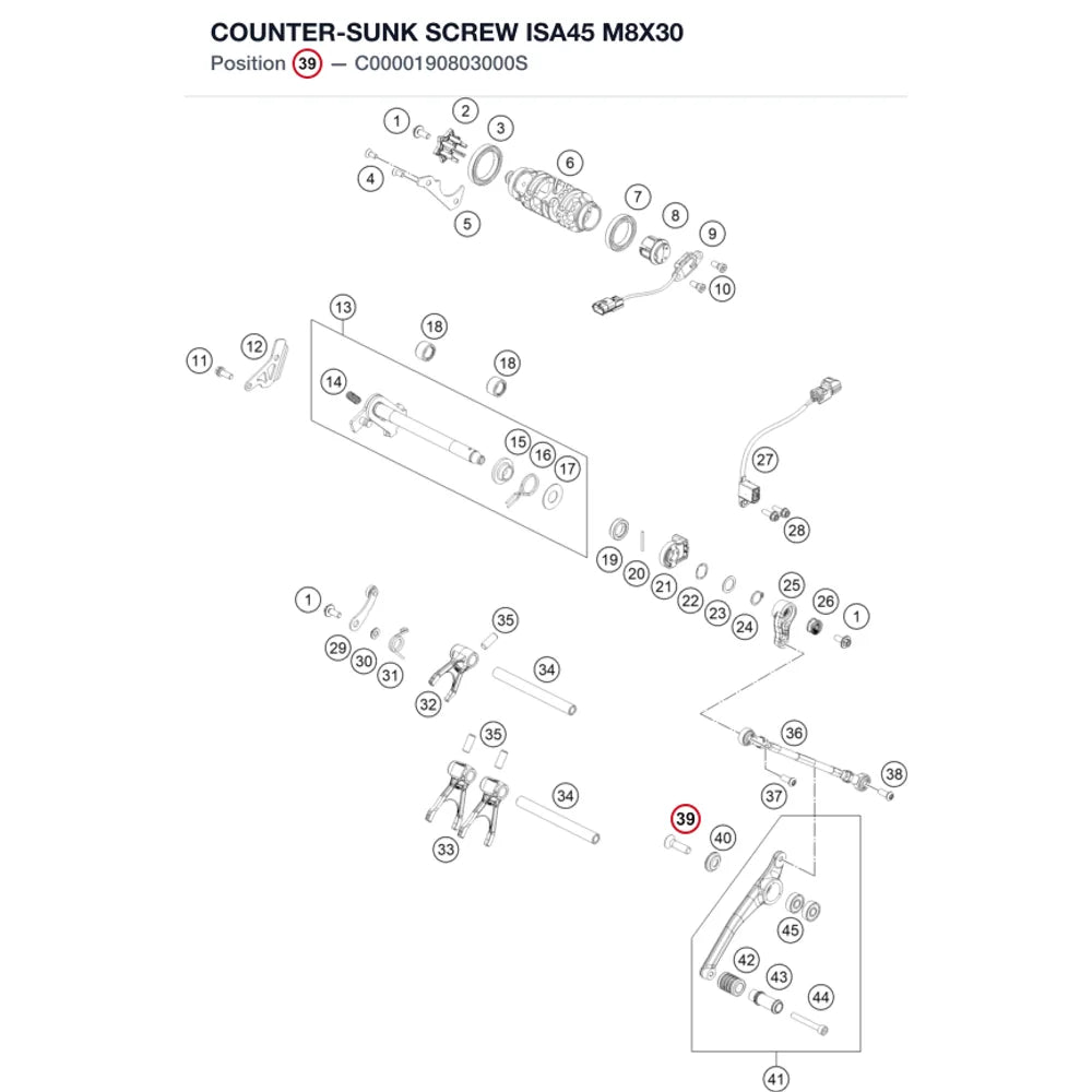 COUNTER-SUNK SCREW ISA45 M8X30