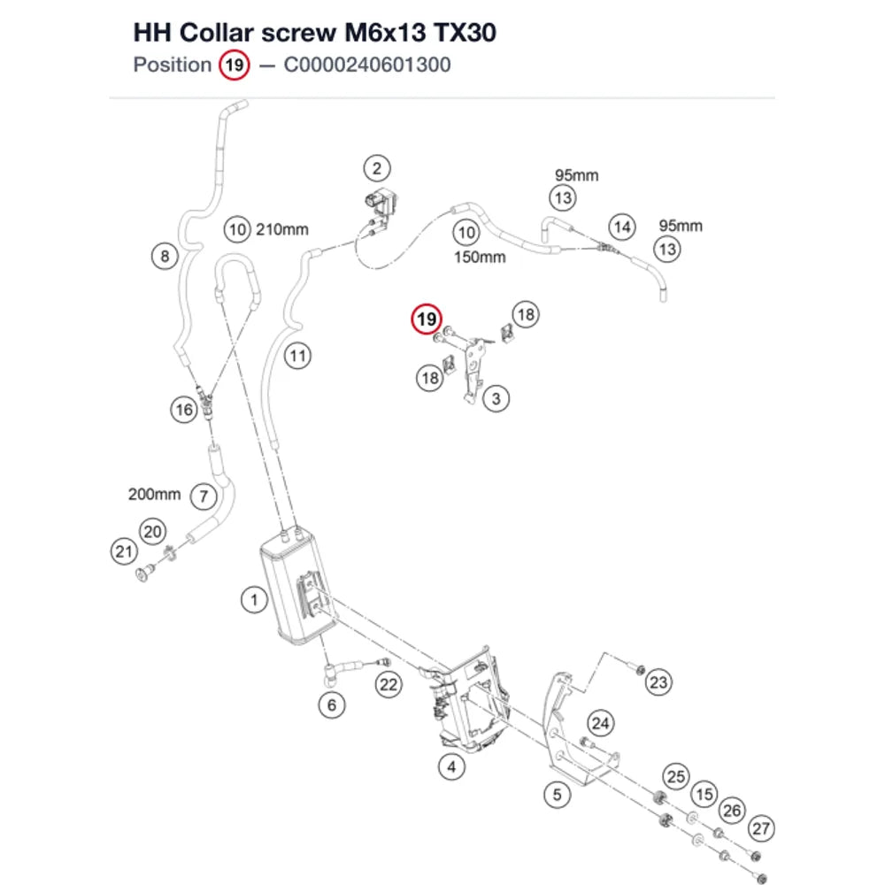 HH Collar screw M6x13 TX30