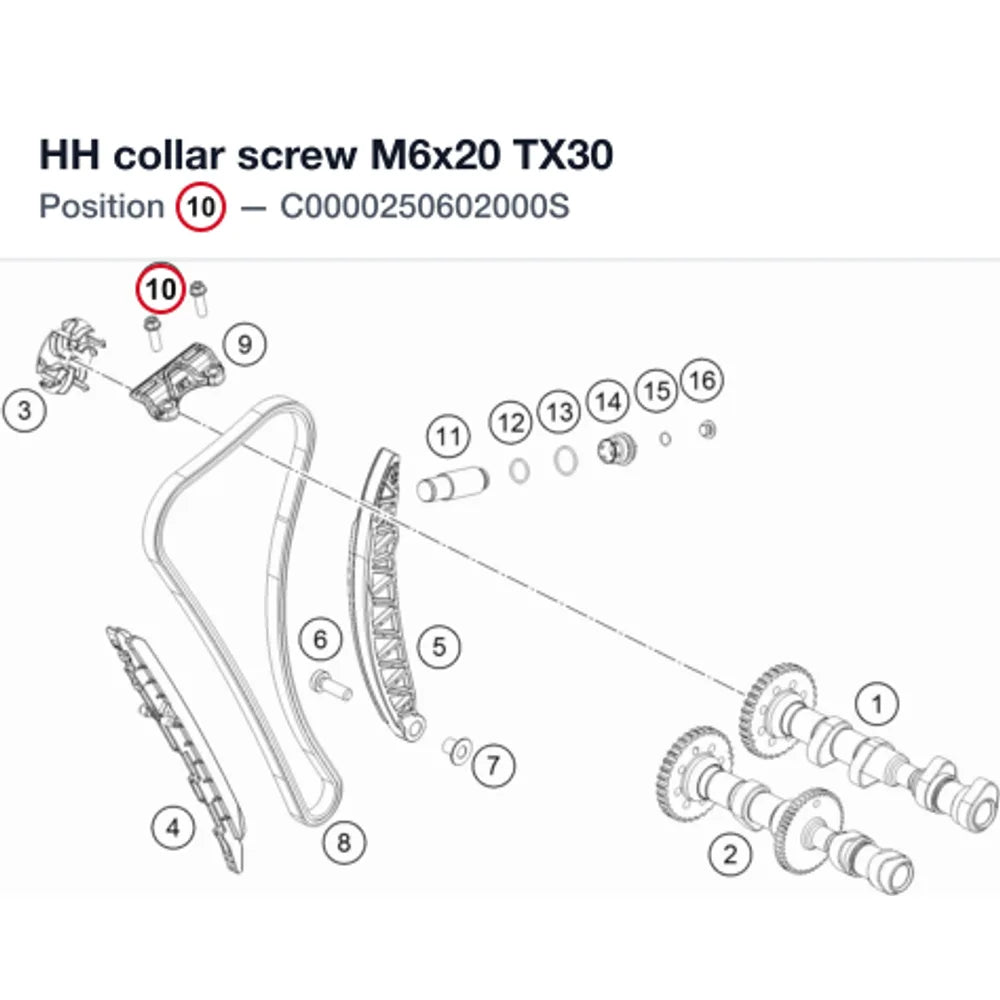 HH collar screw M6x20 TX30