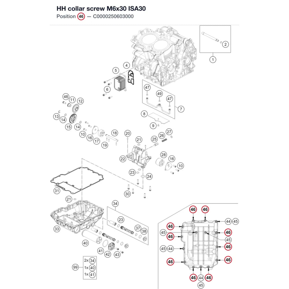 HH collar screw M6x30 ISA30