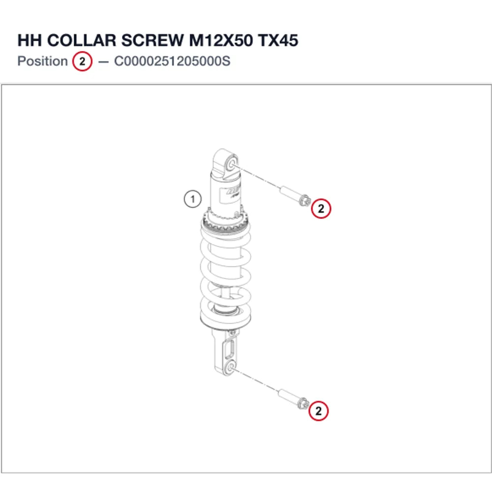HH COLLAR SCREW M12X50    TX45