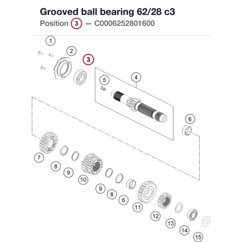 Grooved ball bearing 62/28 c3