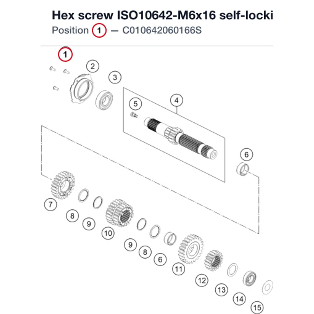 Hex screw ISO10642-M6x16 self-locking