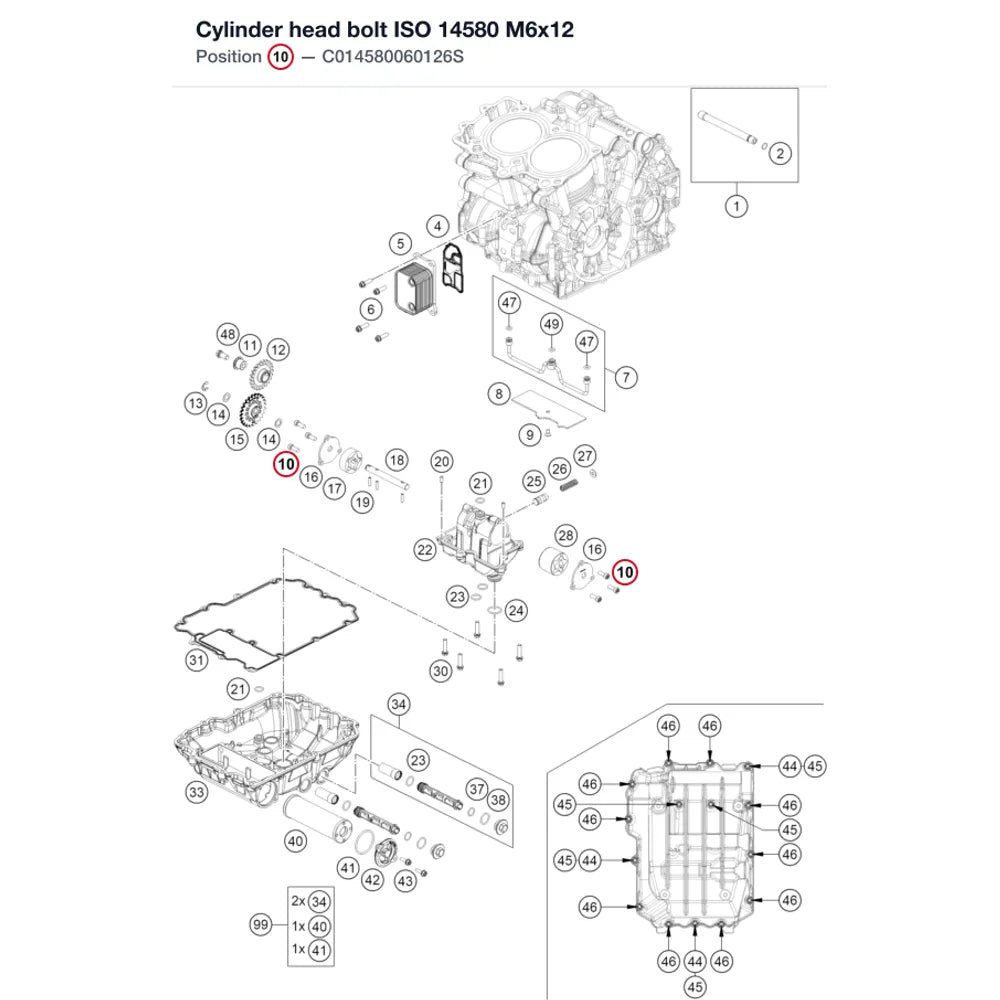 Cylinder head bolt ISO 14580 M6x12