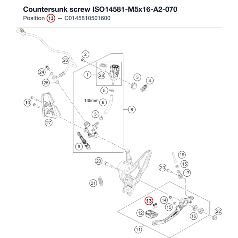 Countersunk screw ISO14581-M5x16-A2-070