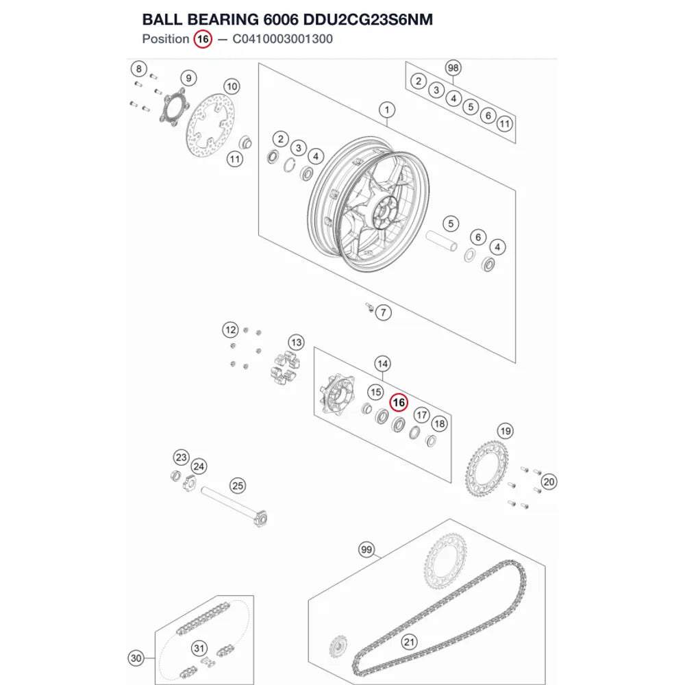 BALL BEARING 6006 DDU2CG23S6NM
