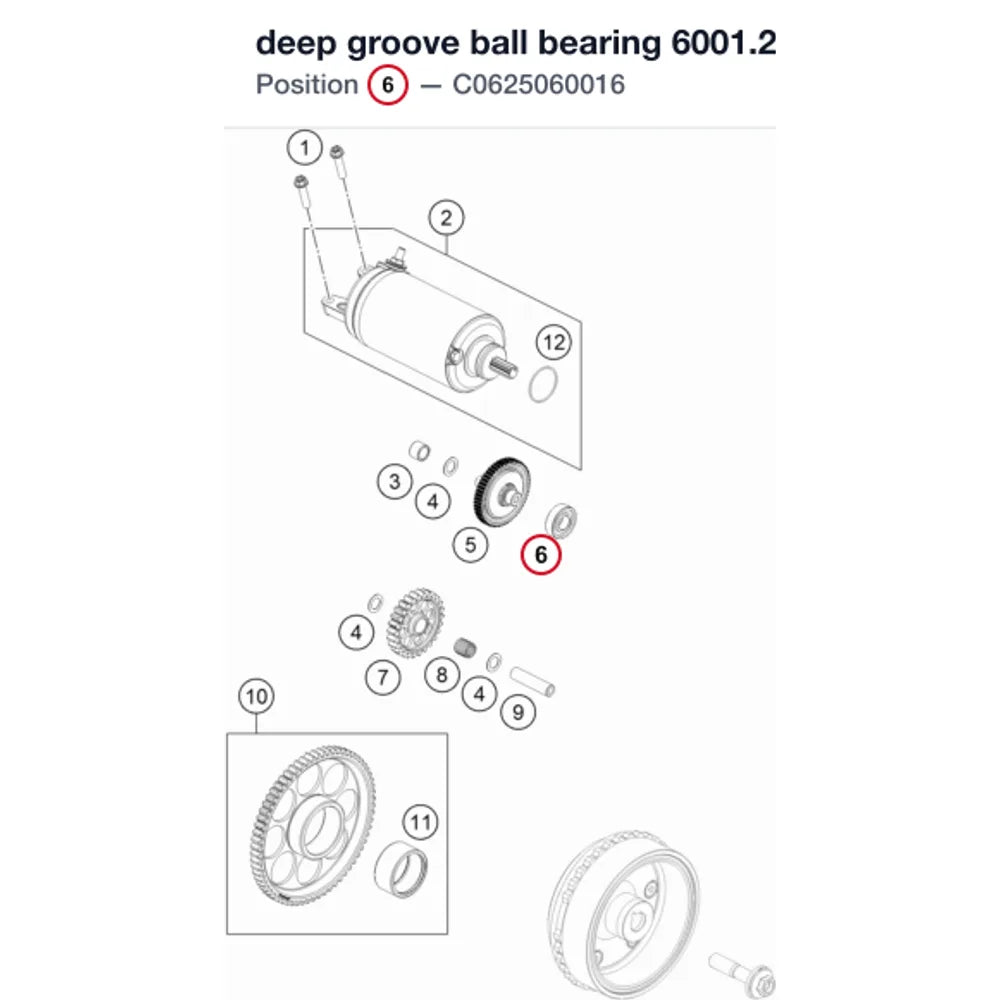 deep groove ball bearing 6001.2RSR C3