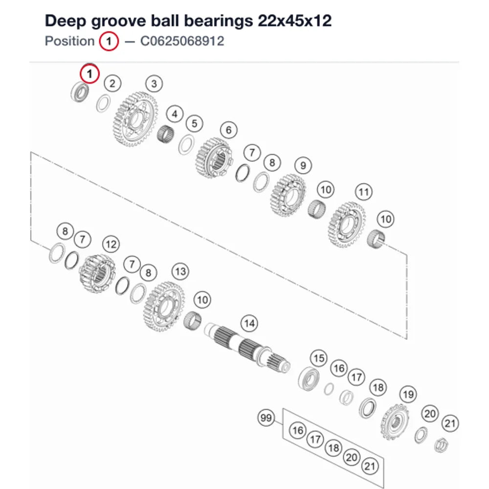 Deep groove ball bearings 22x45x12