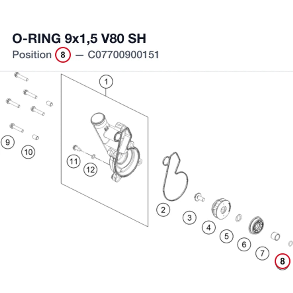 O-RING 9x1,5 V80 SH