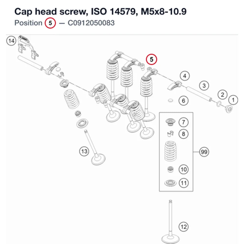 Cap head screw, ISO 14579, M5x8-10.9