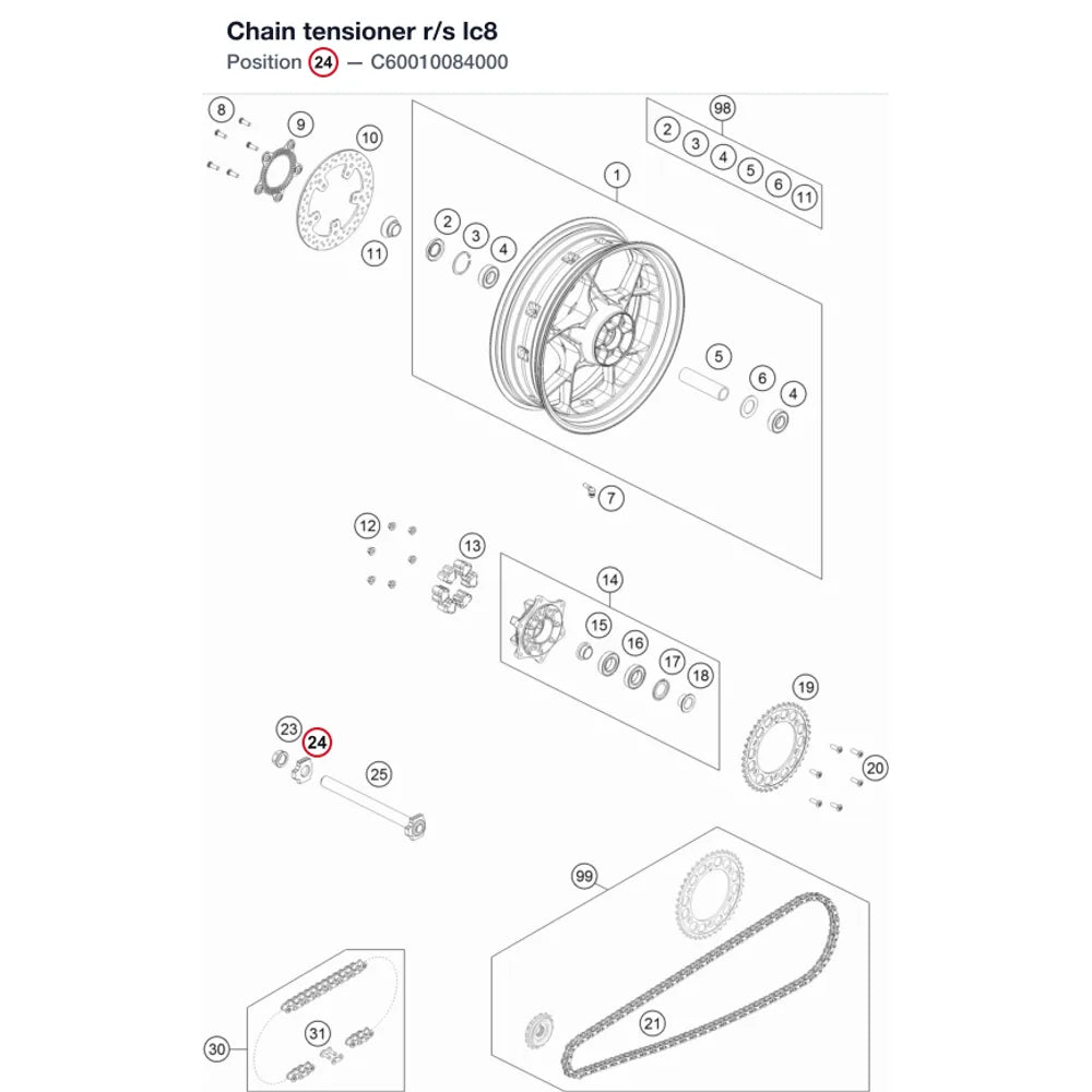 Chain tensioner  r/s lc8