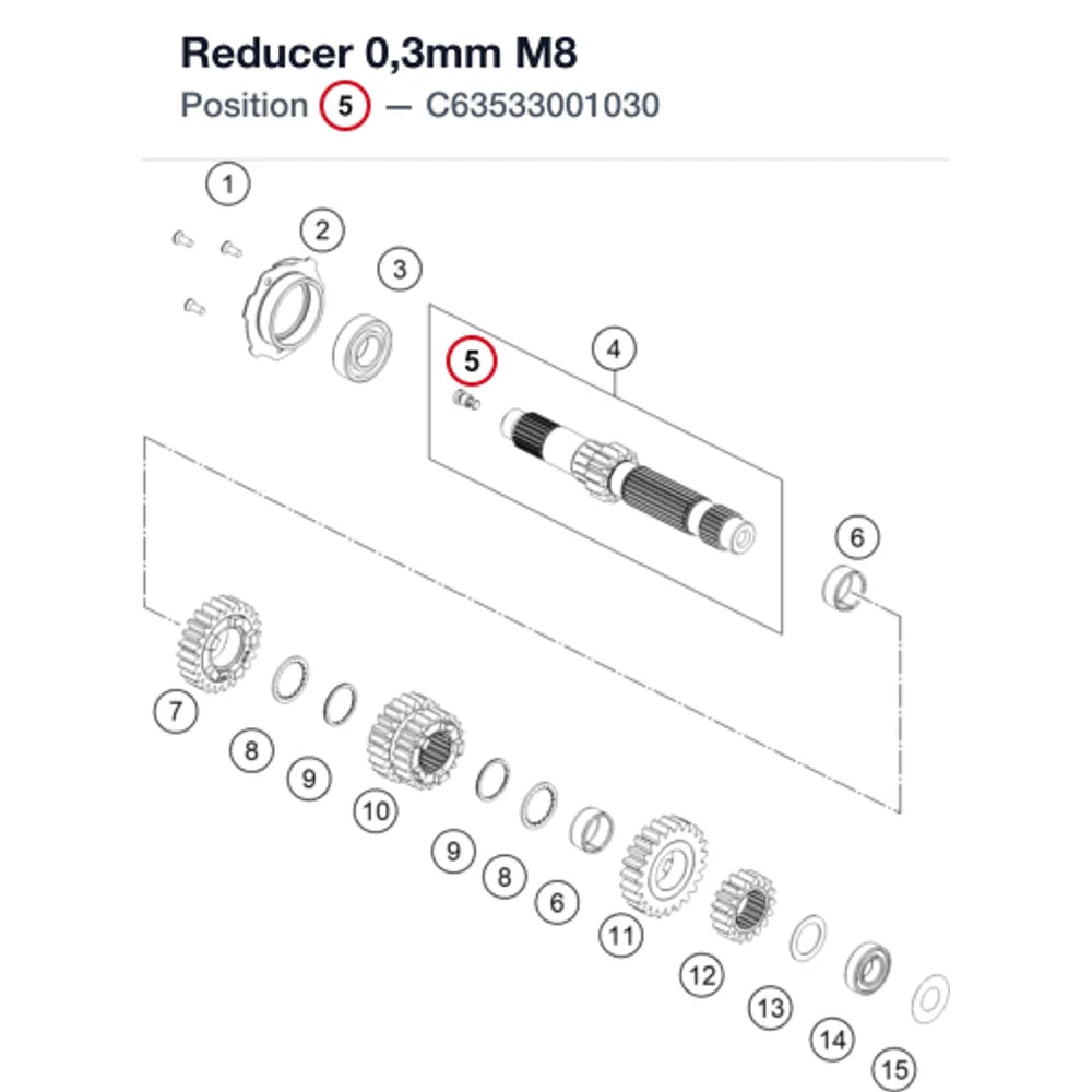 Reducer 0,3mm M8