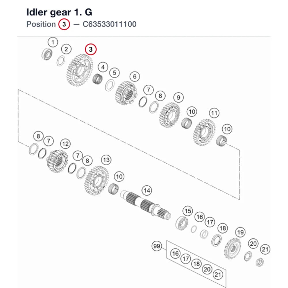 Idler gear 1. G