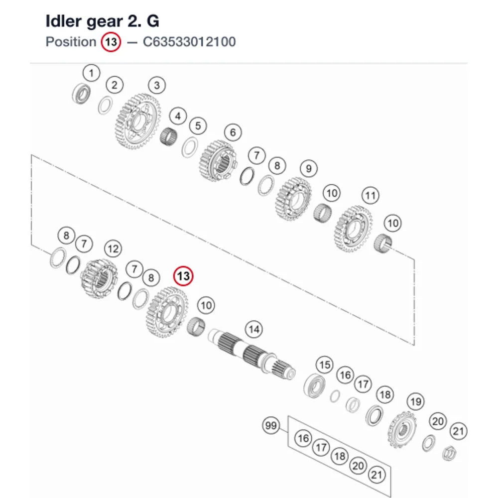 Idler gear 2. G