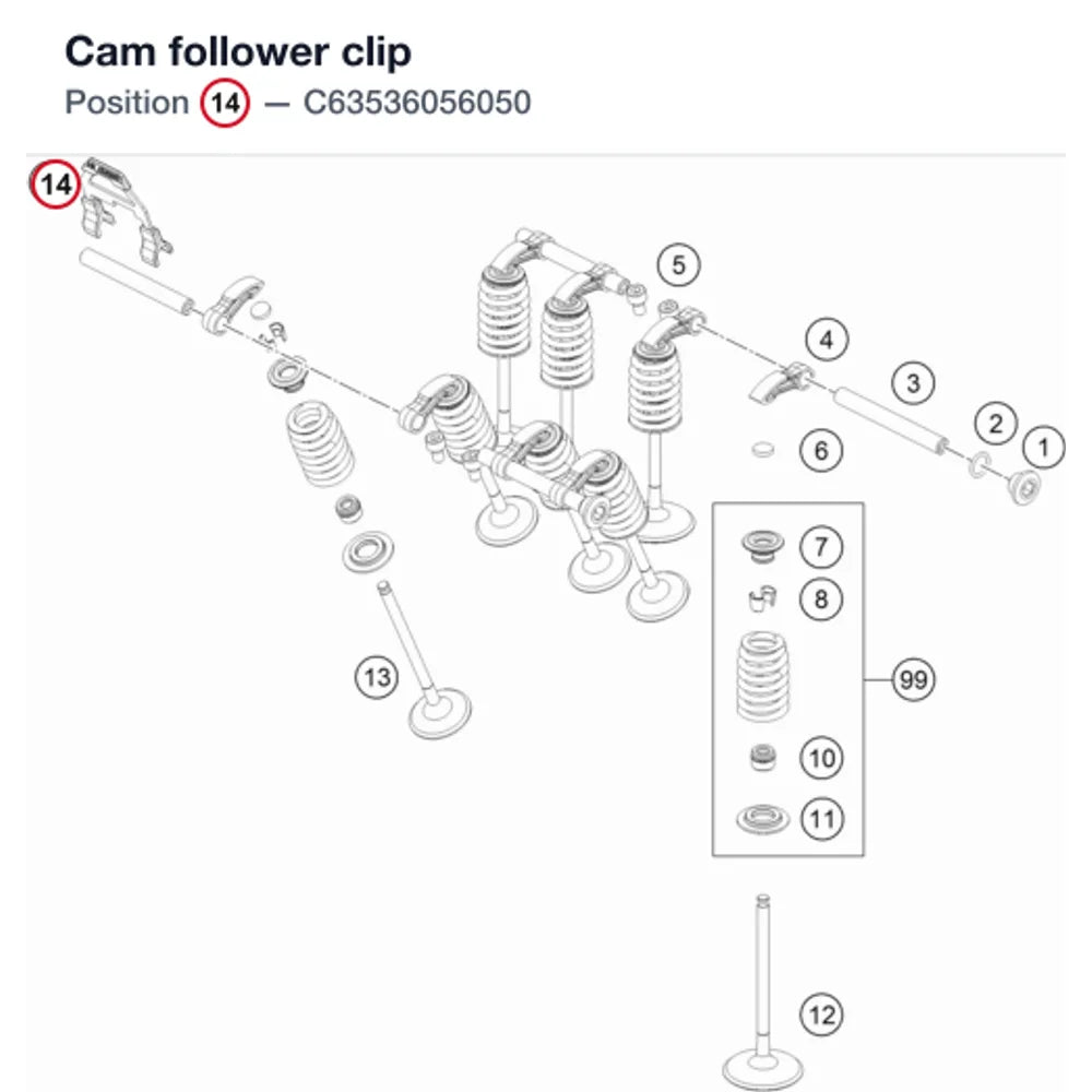 Cam follower clip