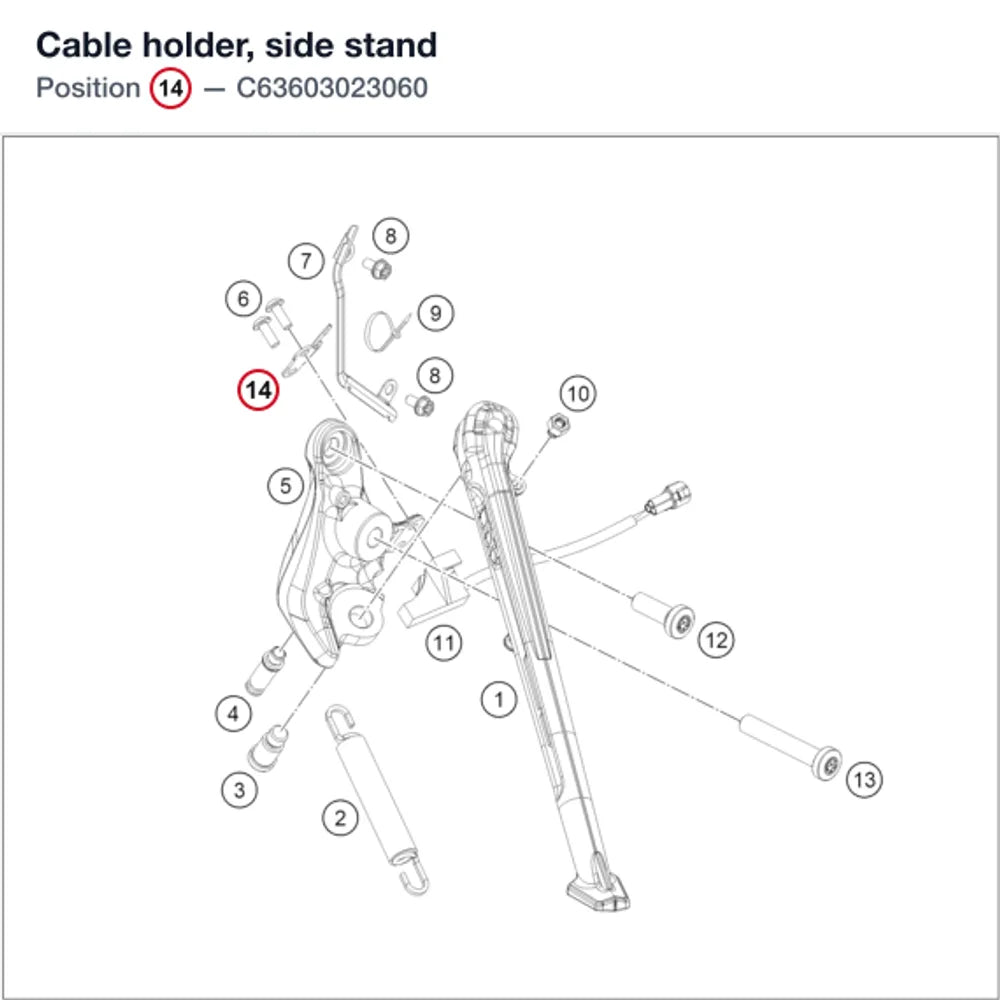 Cable holder, side stand
