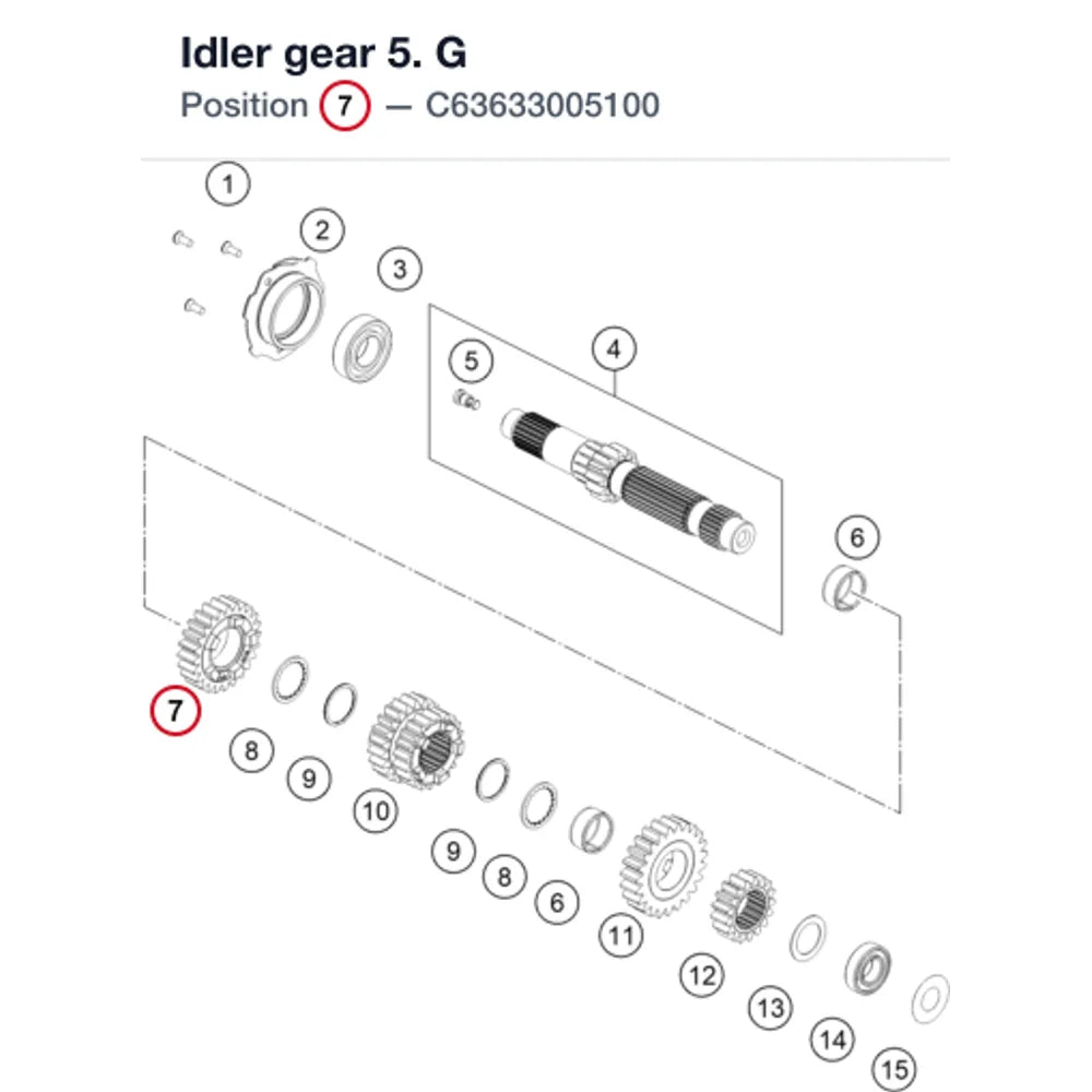 Idler gear 5. G