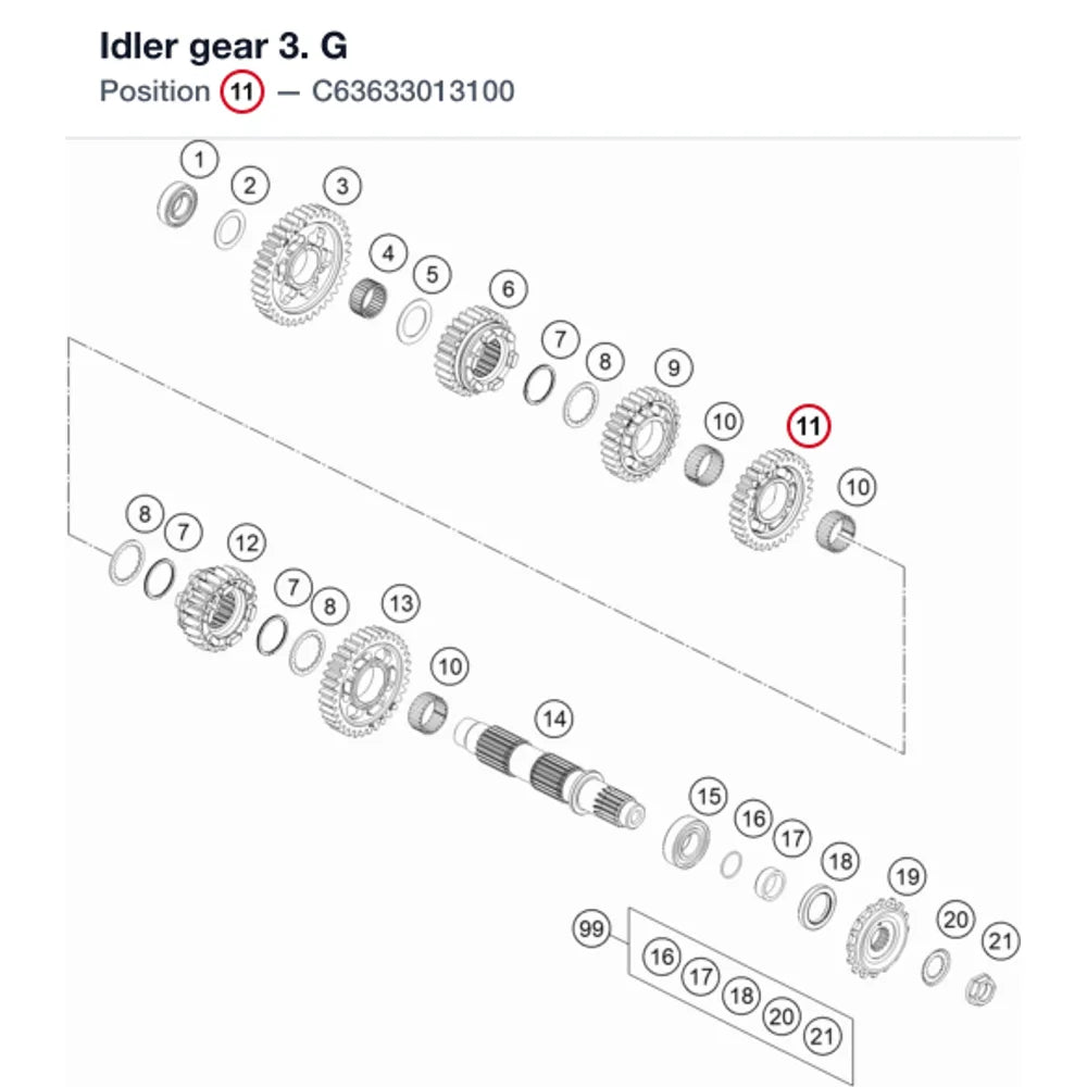 Idler gear 3. G