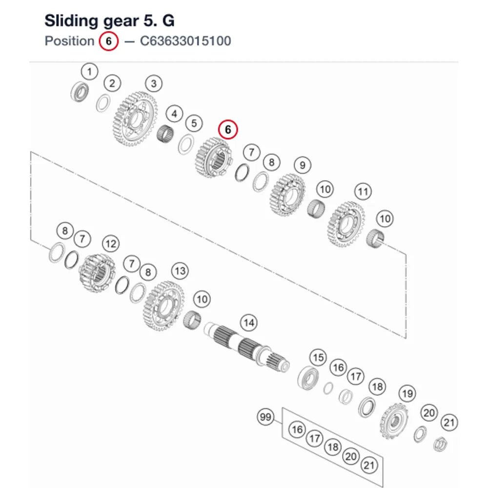 Sliding gear 5. G