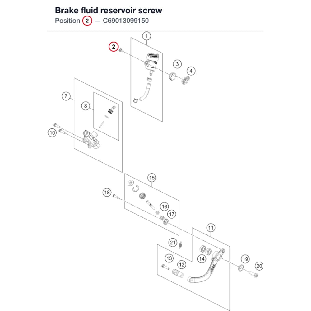 Brake fluid reservoir screw