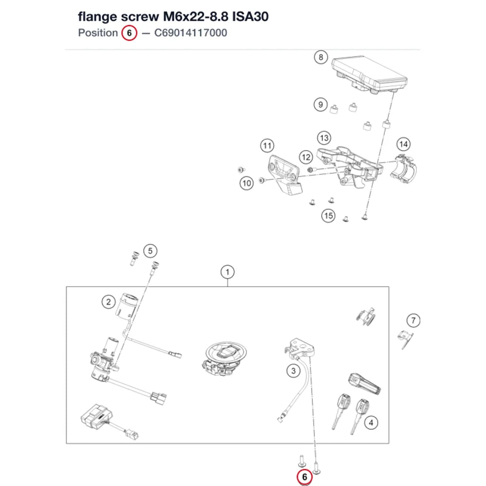 flange screw M6x22-8.8 ISA30